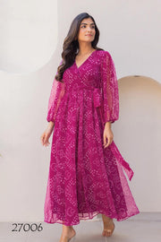 Signature Berry Tara Dress (Bandhani Edition)