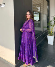 Noor Royal Purple Anarkali Set