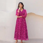 Signature Berry Tara Dress (Bandhani Edition)